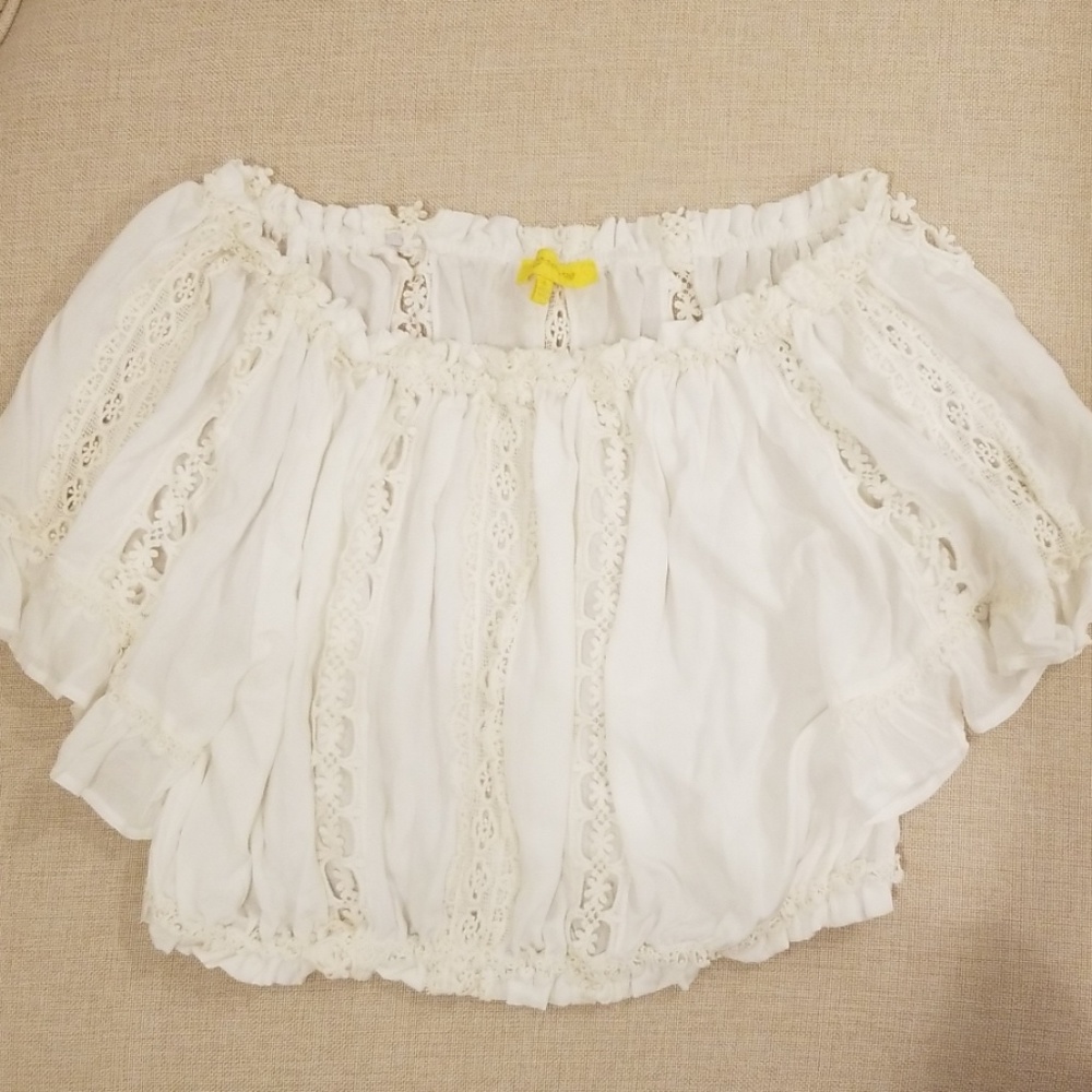 Ezra white peasant top